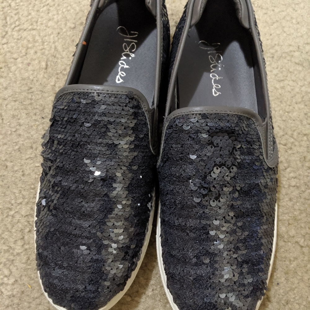 Sequin J/Slides Sneakers Size 8.5